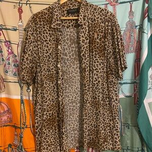 PacSun Leopard Print Shirt - Brown and Black